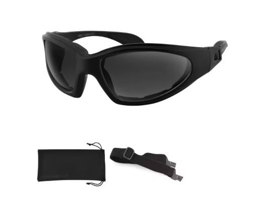 Motocyklové sluneční brýle BOBSTER GXR matný černý rám, kouřové čočky