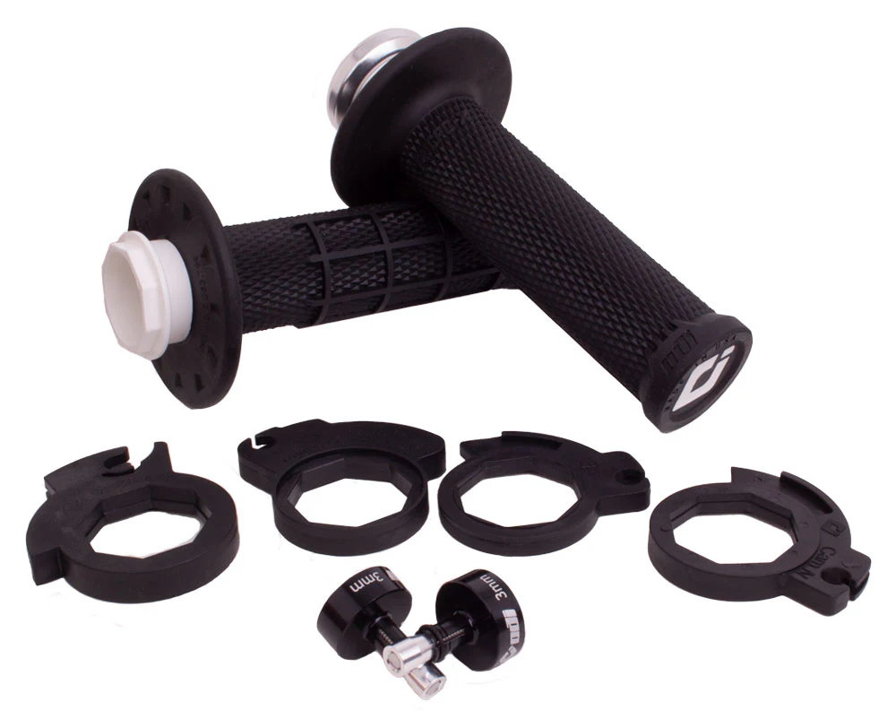 a Dětské motokrosové gripy / rukojeti pro dětské motocykly ODI MICRO-X HALF-WAFFLE V2 LOCK-ON GRIP SET barva oranžová 