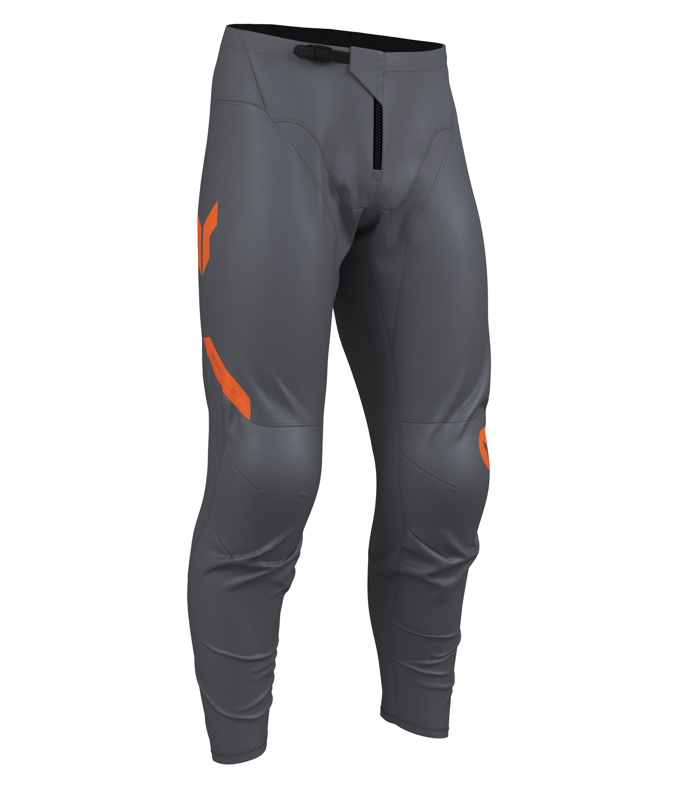 Dětské motokrosové kalhoty THOR RIDEMODE RACEWEAR MENACE barva šedá/oranžová