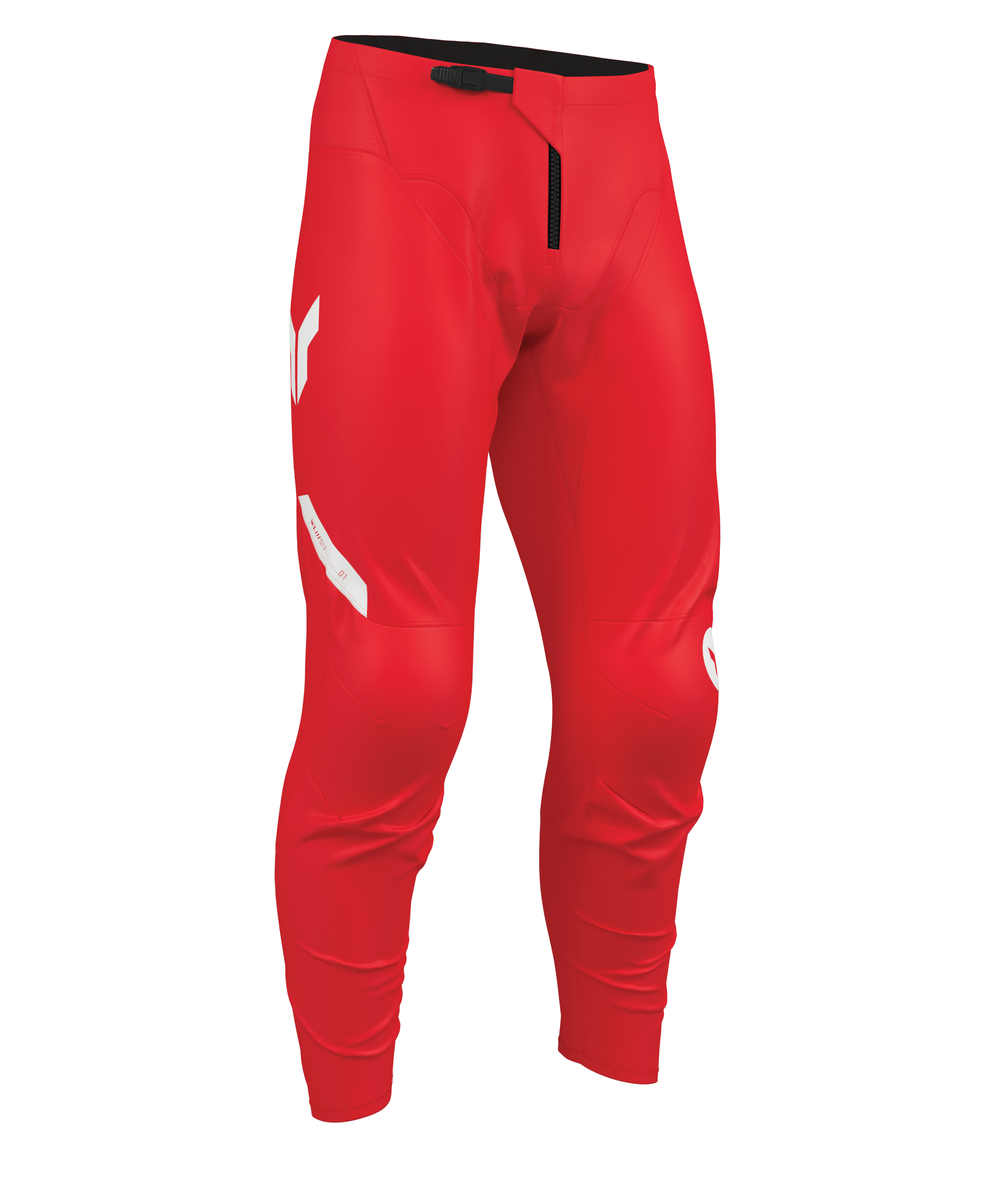 Dětské motokrosové kalhoty THOR RIDEMODE RACEWEAR MENACE barva červená/bílá