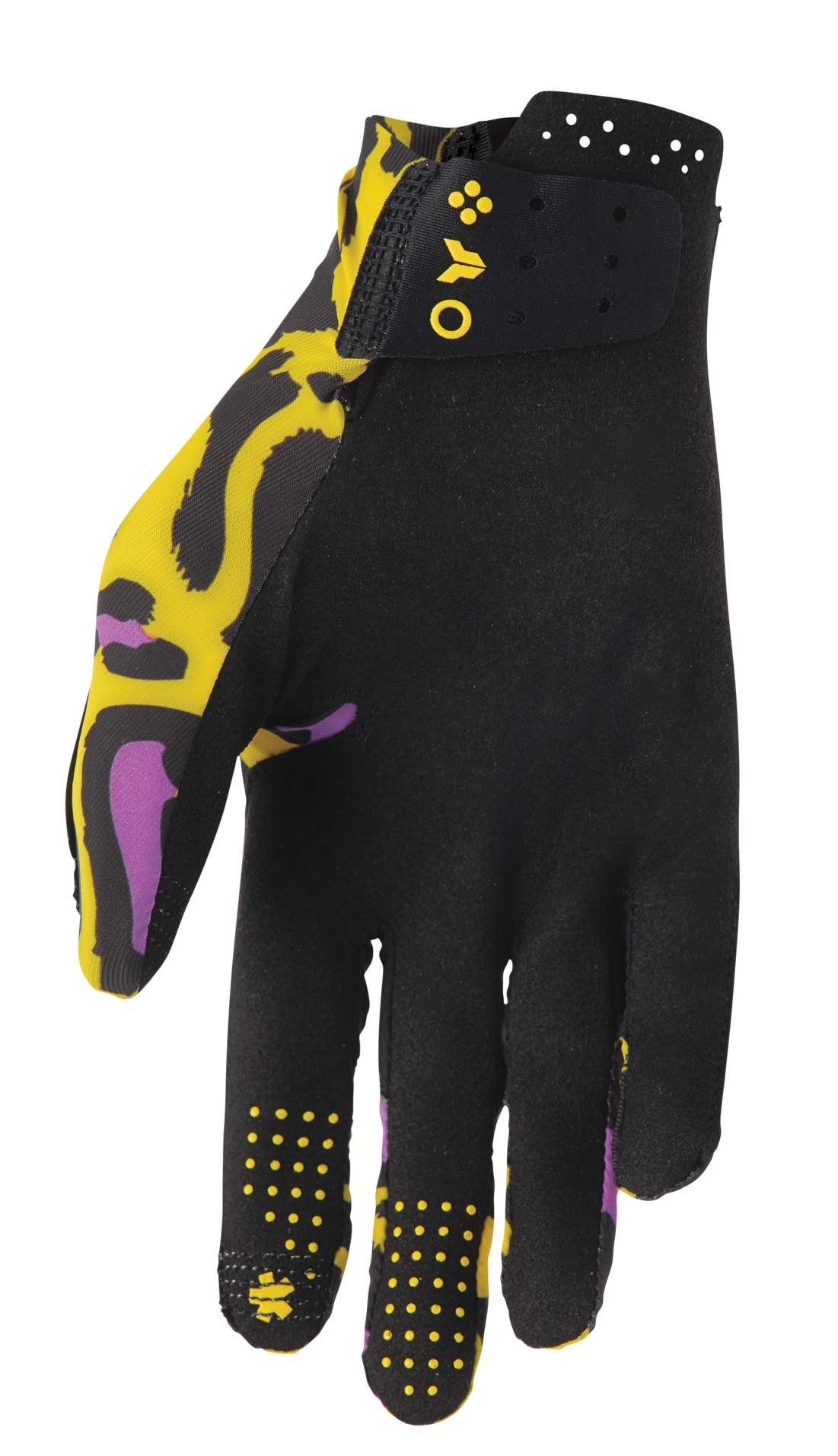 Motokrosové / MTB rukavice s jednovrstvou dlaní THOR SPORTMODE CHEETAH barva fialová/žlutá