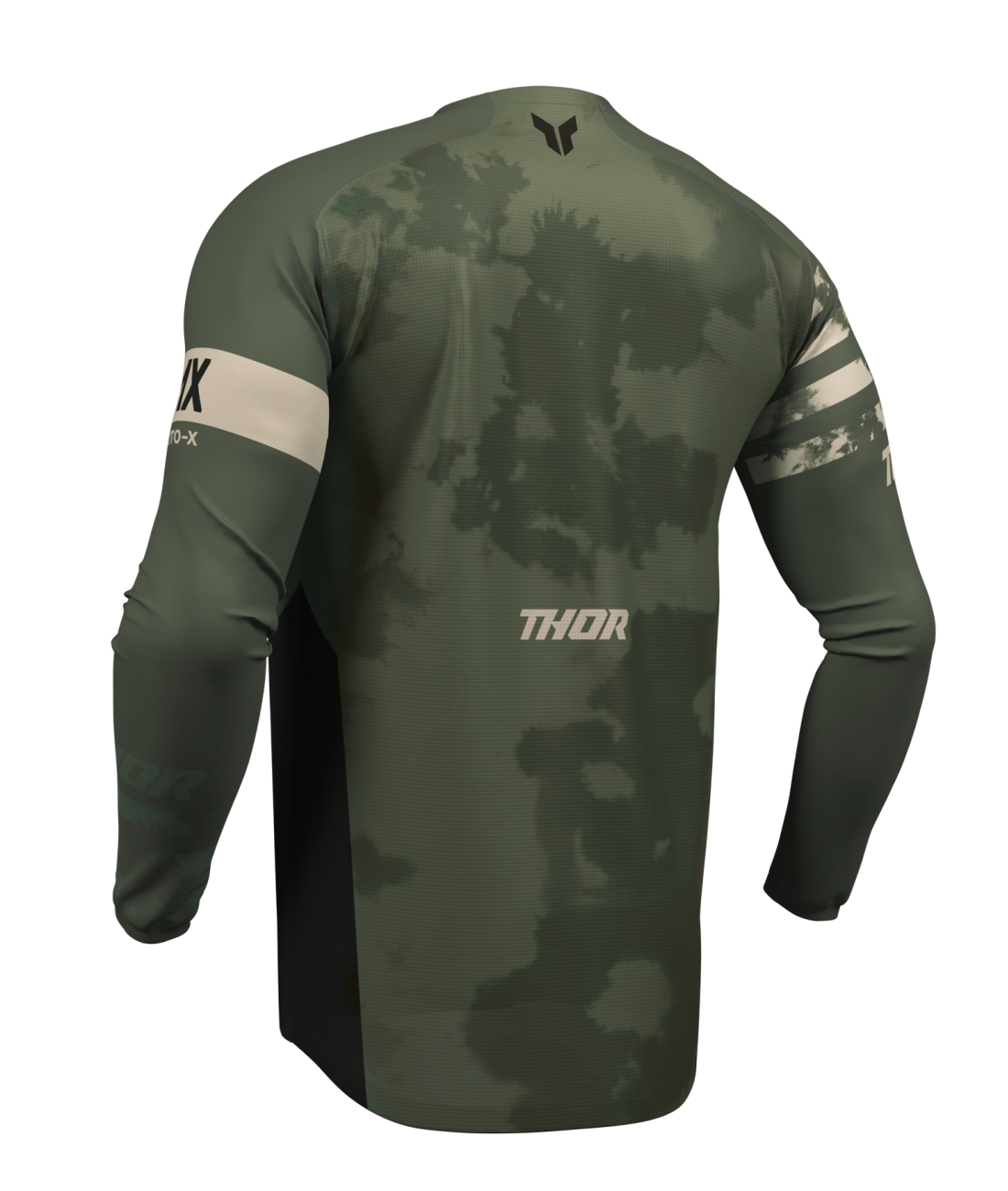 Motokrosový / enduro dres THOR LAUNCHMODE BLEACH barva černá/camo zelená 