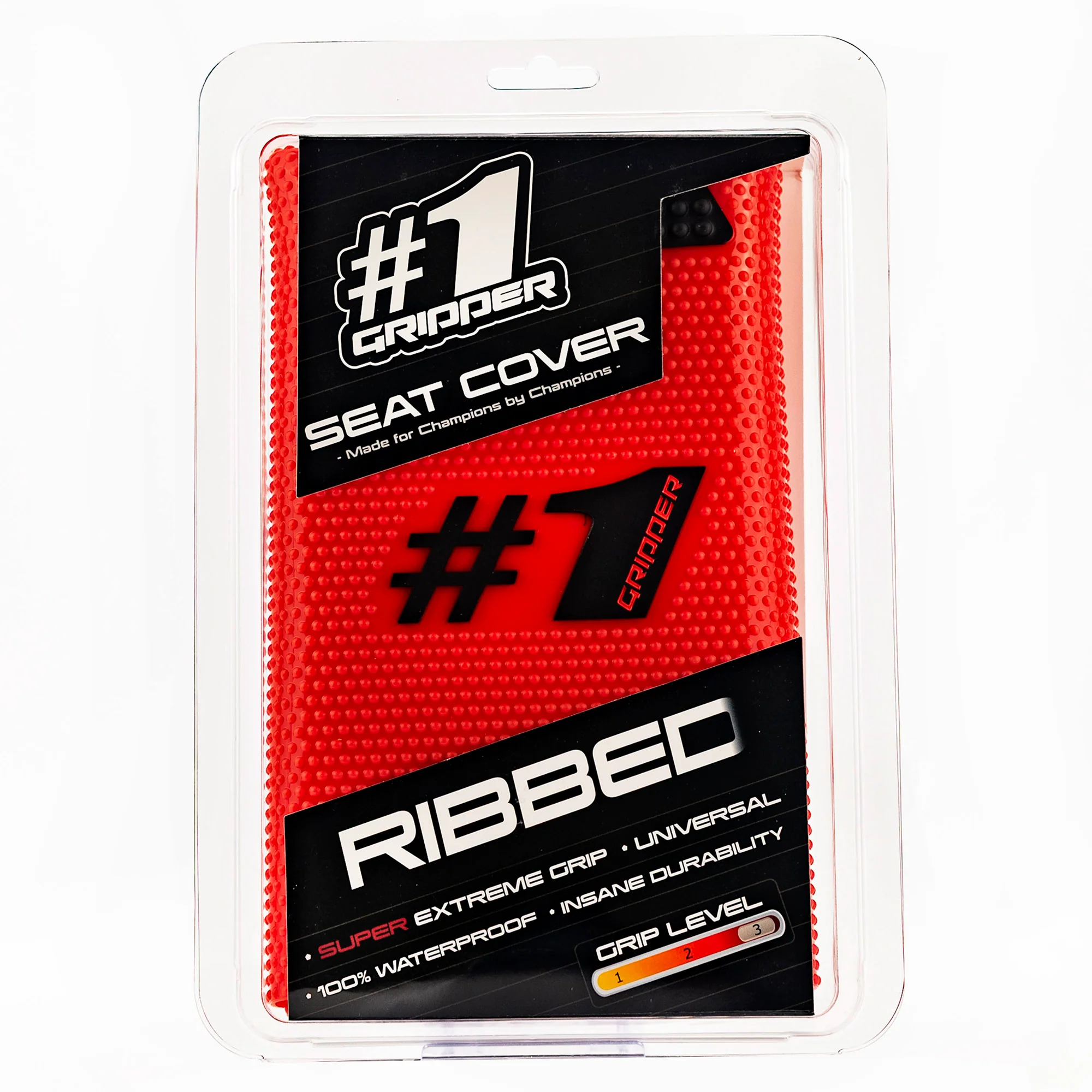 a Potah sedla ONEGRIPPER SEAT COVER  RIBBED barva oranžová/bílá rozměr 91x40 cm 