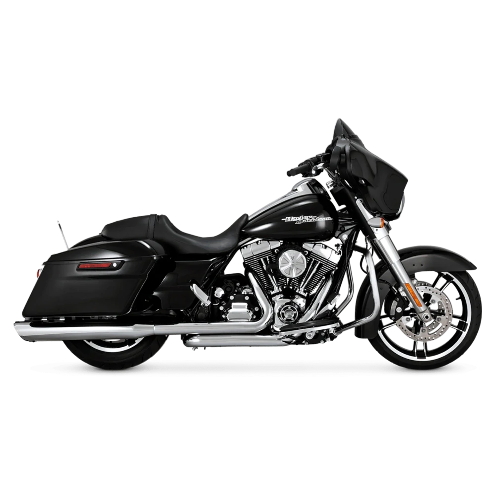 Koncovky výfuku VANCE & HINES TWIN SLASH SLIP ON pro HARLEY DAVIDSON FLT/ FLHT/ FLHX/ FLHR/ FLTR / FL TRIKE 1999-2016 ( není určeno pro rok 2015-2016 15-16 FLRT) barva chromová