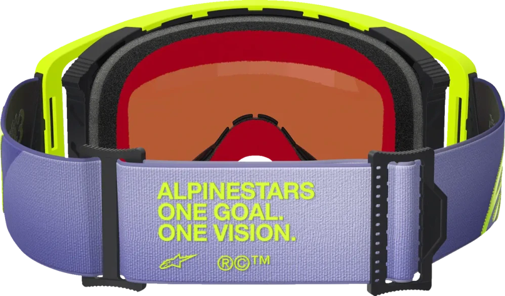 Motokrosové / enduro brýle ALPINESTARS GOGGLE SUPERTECH CORP 5100326-3156 barva fialová/žlutá fluo, stříbrné zrcadlové plexi 