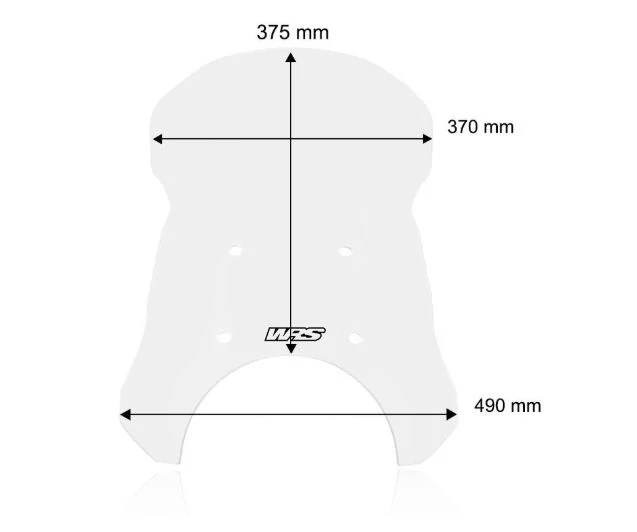 Plexi motocyklu WRS pro ROYAL ENFIELD HIMALAYAN 450 ABS rok 2024-2025 výška plexi 37,5 cm, barva čirá