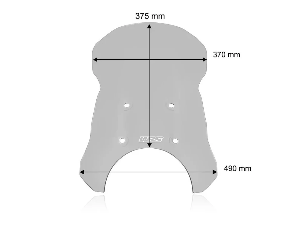 Plexi motocyklu WRS pro ROYAL ENFIELD HIMALAYAN 450 ABS rok 2024-2025 výška plexi 37,5 cm, barva kouřová