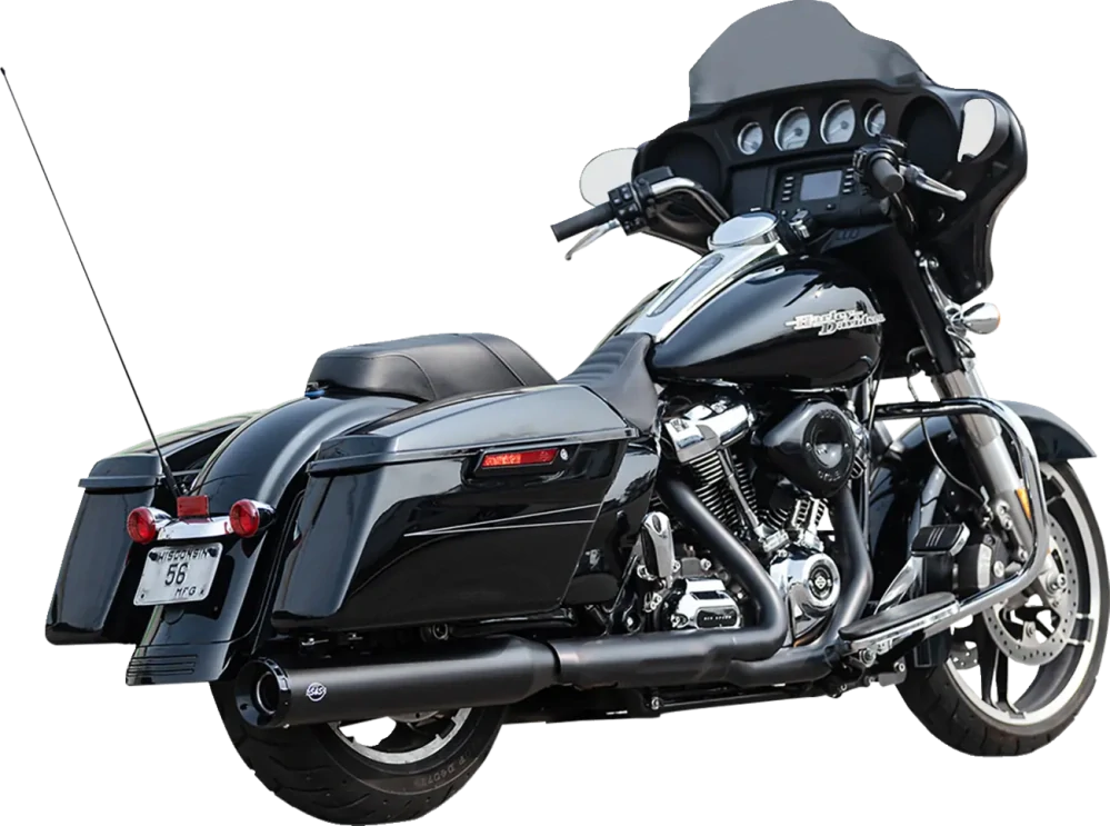 Koncovka výfuku S&S CYCLE SWINDLER 2-1 (2v1) 550-1141 pro HARLEY-DAVIDSON M8 TOURING rok 2017-2024 viz popis, barva černá
