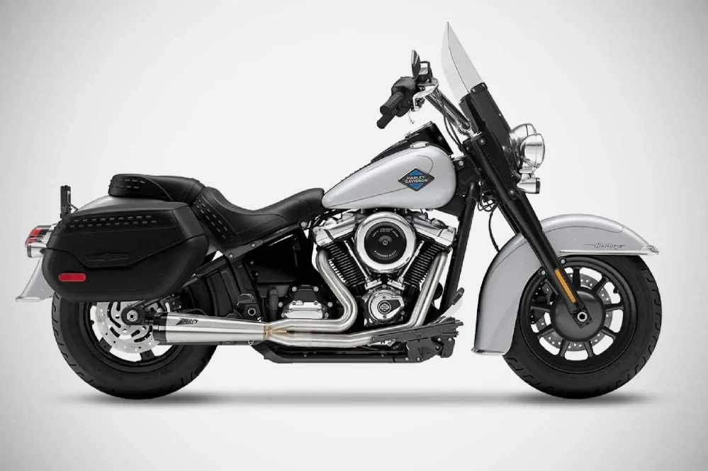 Výfukový systém motocyklu ZARD FULL KIT EXHAUST SYSTEM 2:1 pro motocykl HARLEY DAVIDSON FLSTFI 1923 ABS Softail Fat Boy Gray Ghost 117 rok 2025 viz popis, barva leštěná/černé zakončení