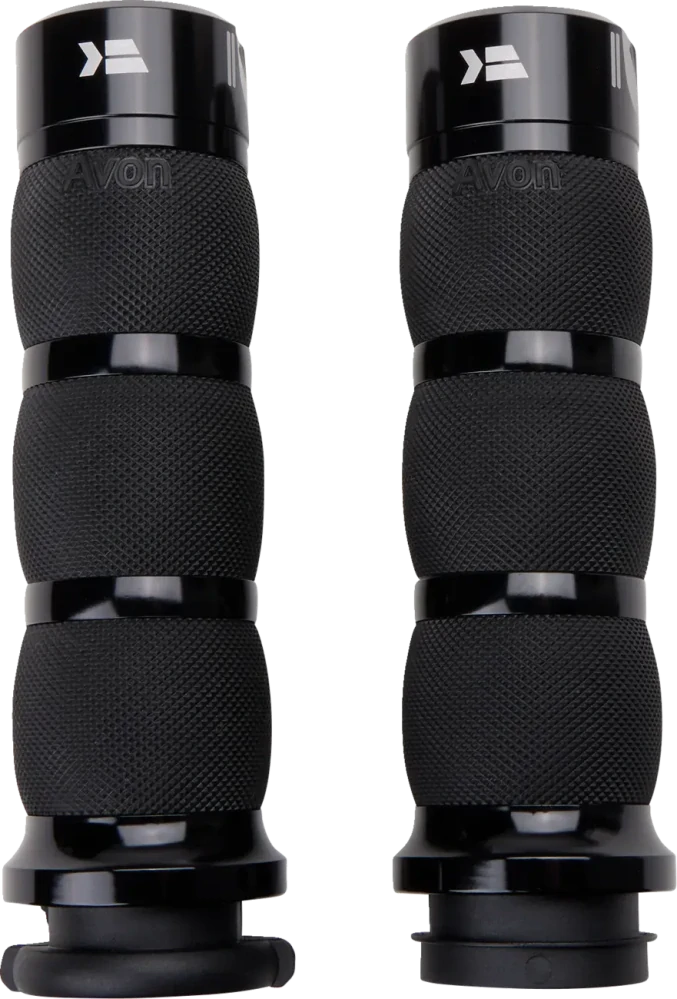 Motocyklové gripy / rukojeti na řidítka motorky KHROME WERKS GRIPS AIR CUSHION KLASSIC ČERNÉ 500190