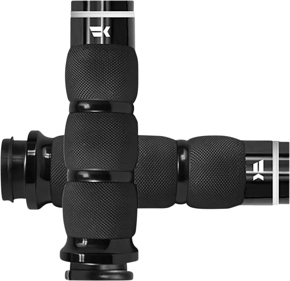 Motocyklové gripy / rukojeti na řidítka motorky KHROME WERKS GRIPS AIR CUSHION TURBINE ČERNÉ 500130