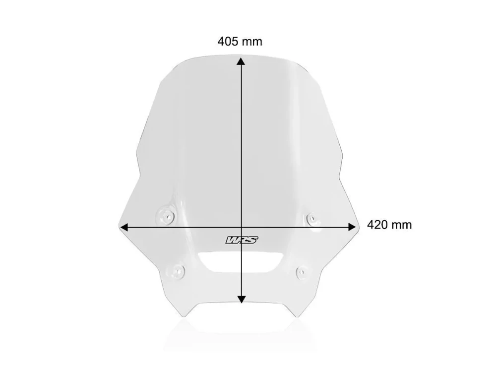 Plexi motocyklu WRS pro HONDA NX 400 rok 2024-2025 výška plexi 40,5 cm, barva čirá 