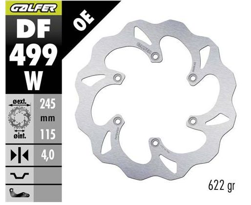 Zadní brzdový kotouč GALFER pro YAMAHA WR 250 F rok 2003-2016