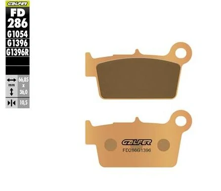 Zadní motocyklové brzdové desky GALFER BRAKE PAD SINTERED pro YAMAHA YZ 250 X rok 2016-2018