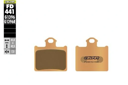 Zadní motocyklové brzdové desky GALFER BRAKE PAD SINTERED pro KTM FREERIDE (ELETRIC) E-EXC / E-SM / E-SX / E-XC rok 2015-2023