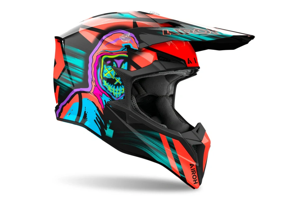 Motokrosová přilba AIROH WRAAAP CYBER barva multicolor lesklá