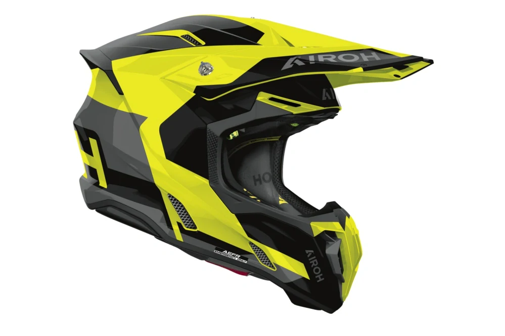Motokrosová přilba AIROH TWIST 3 FANCY barva černá/žlutá fluo lesklá 