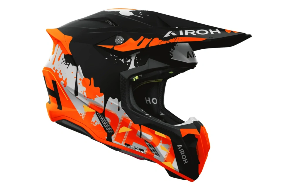 Motokrosová přilba AIROH TWIST 3 DIRT barva černá/oranžová matná