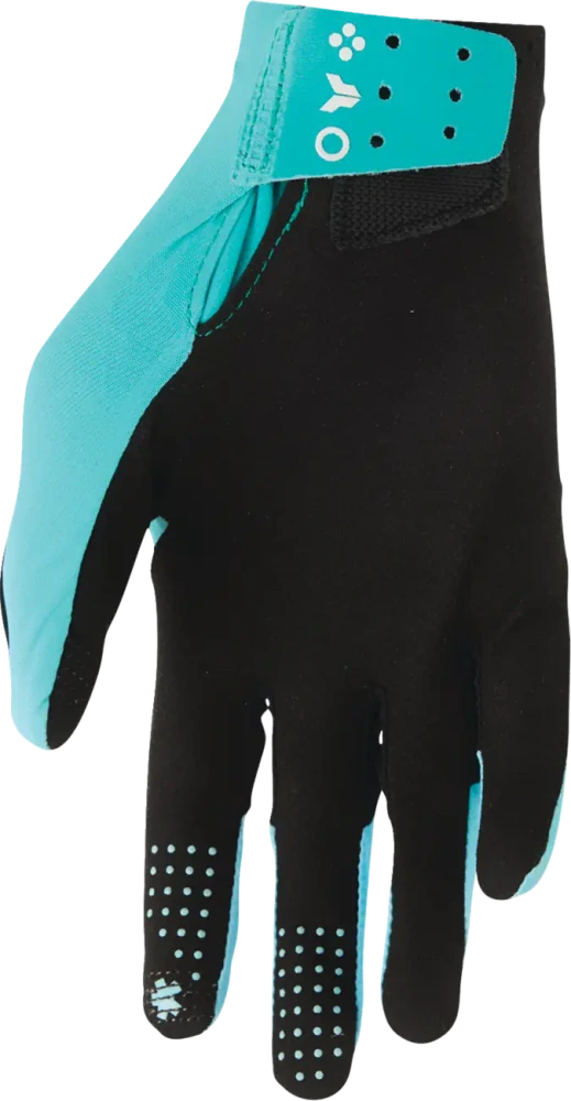 Motokrosové / MTB rukavice s jednovrstvou dlaní THOR SPORTMODE ICONIC barva aqua modrá/bílá, pár