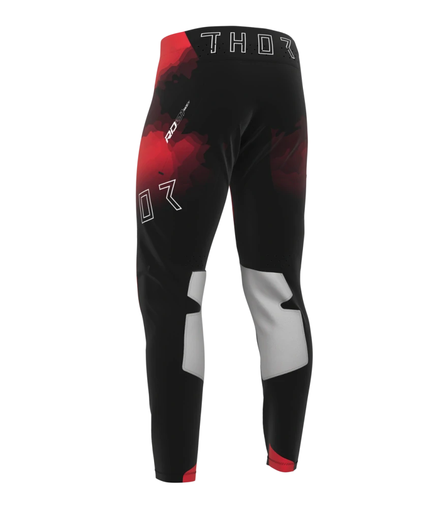 Lehké a pružné motokrosové - enduro kalhoty THOR SPORTMODE CARBON barva černá/červená
