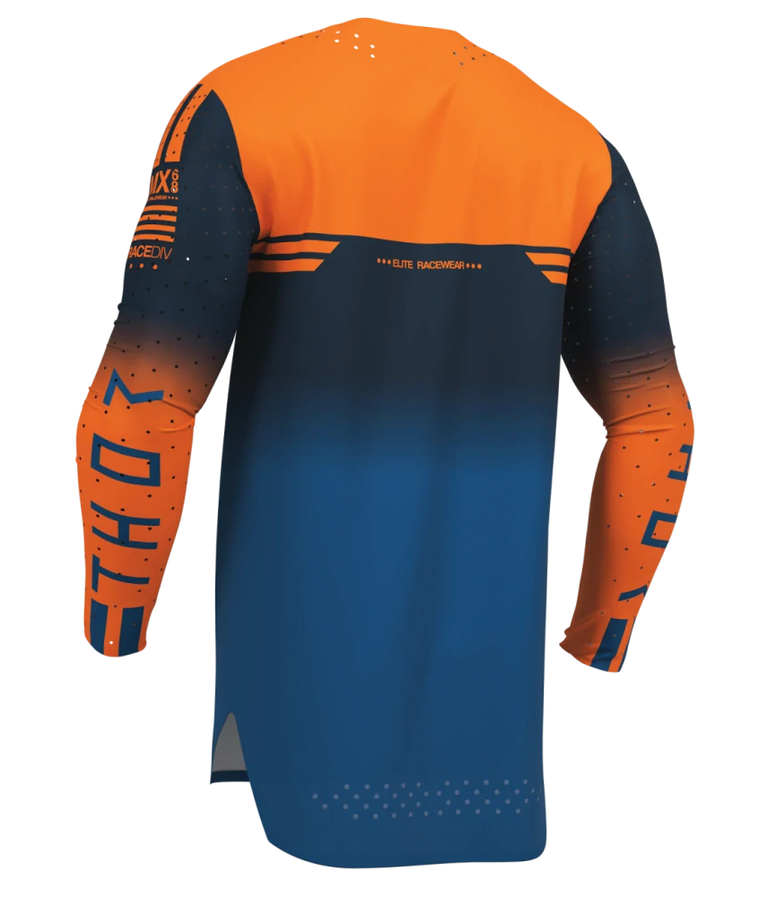 Lehký a pružný motokrosový - enduro dres THOR SPORTMODE GEO barva midnight modrá/oranžová