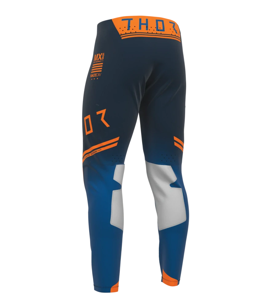 Lehké a pružné motokrosové - enduro kalhoty THOR SPORTMODE GEO barva midnight modrá/oranžová