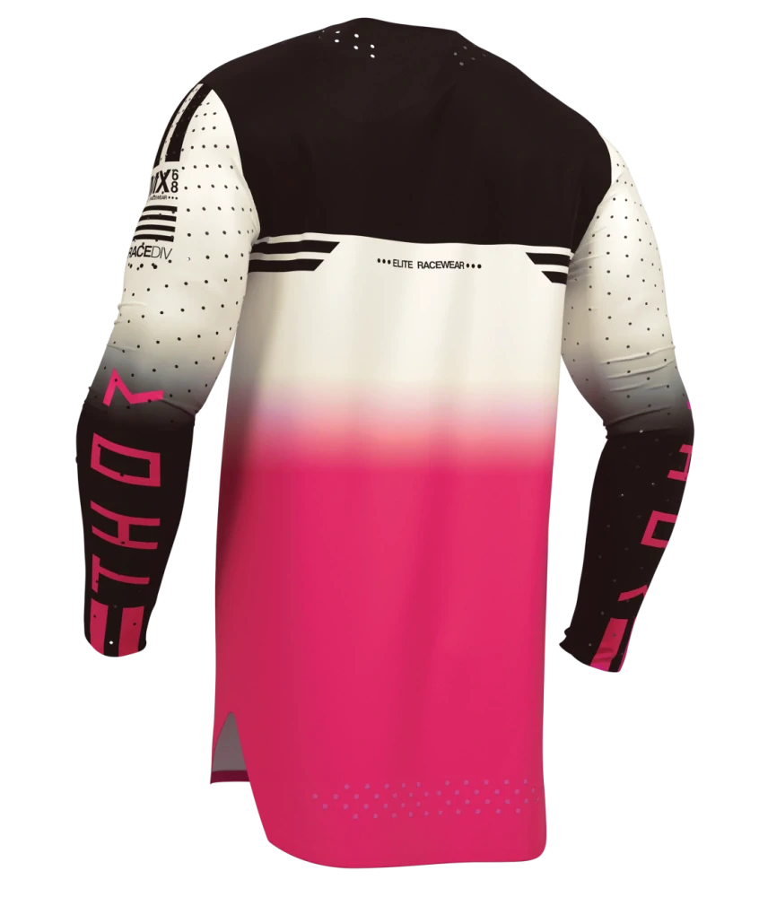 Lehký a pružný motokrosový - enduro dres THOR SPORTMODE GEO barva vintage bílá/růžová