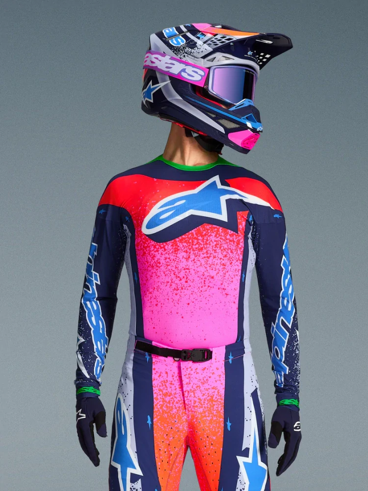 Limitovaná edice-motokrosový dres ALPINESTARS SUPERTECH TOMAC LIMITED EDITION RECORDS COLLECTION (šedá/multicolor) 2026