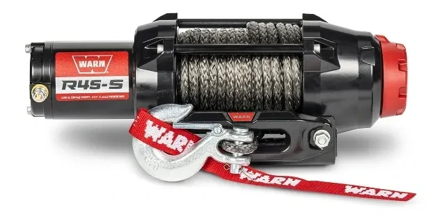 Elektrický naviják pro ATV a UTV WARN MODEL R45-S SYNTHETIC ROPE WINCH 110040 se syntetickým lanem (15 m x 6,3 mm), tažná síla 2041 kg (4500 lb)