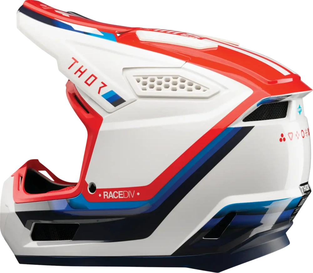 Motokrosová přilba / MX helma THOR FLEET DEFY barva modrá/červená/bílá