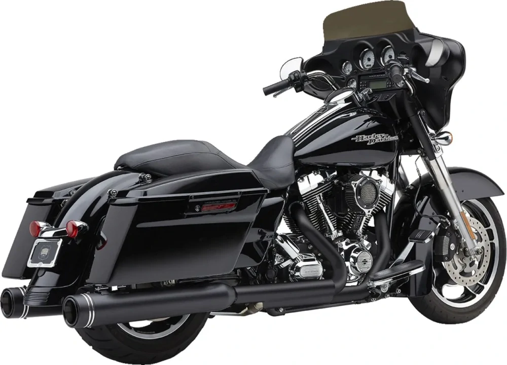 Koncovky výfuku COBRA GEN 2 NEIGHBOR SERIES MUFFLERS 4,5'' pro HARLEY DAVIDSON FLT/ FLHT/ FLHR/ FLHX/ FLTR rok 1999-2016 barva černá/chromové linky