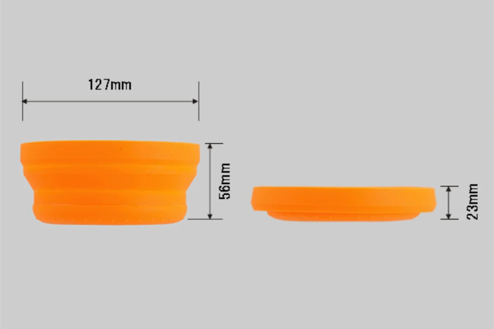 Magnetická silikonová skládací miska na nářadí DAYTONA SILICONE TRAY MAGNETIC ROUND barva oranžová, tvar kruhu   