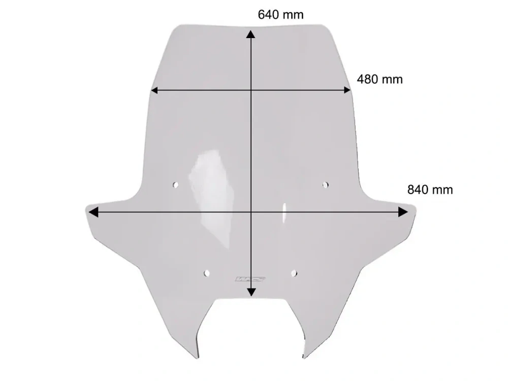 Plexi motocyklu WRS VERZE CAPONORD pro motocykl BMW R 1300 RT 2025-2026 barva kouřová, výška plexi 64 cm / o 4,5 cm vyšší / o 16 cm širší v horní části než originální plexi