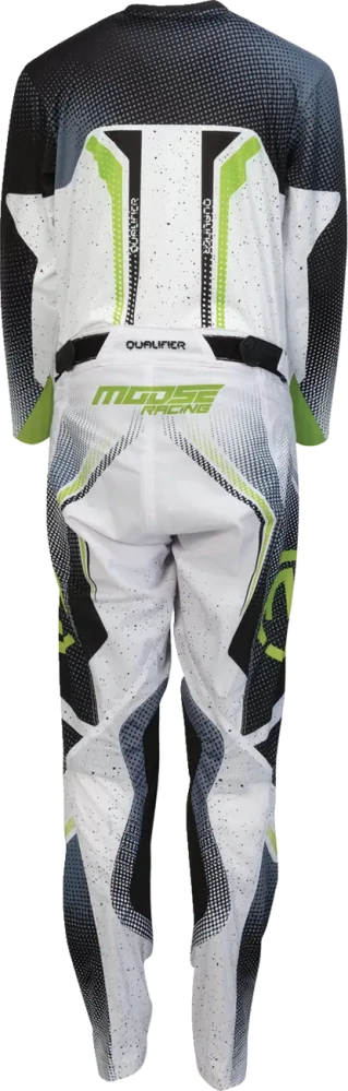 a Dětský motokrosový-enduro komplet kalhot a dresu MOOSE OFFROAD QUALIFIER barva bílá/šedá/černá/zelená velikost 24+M 