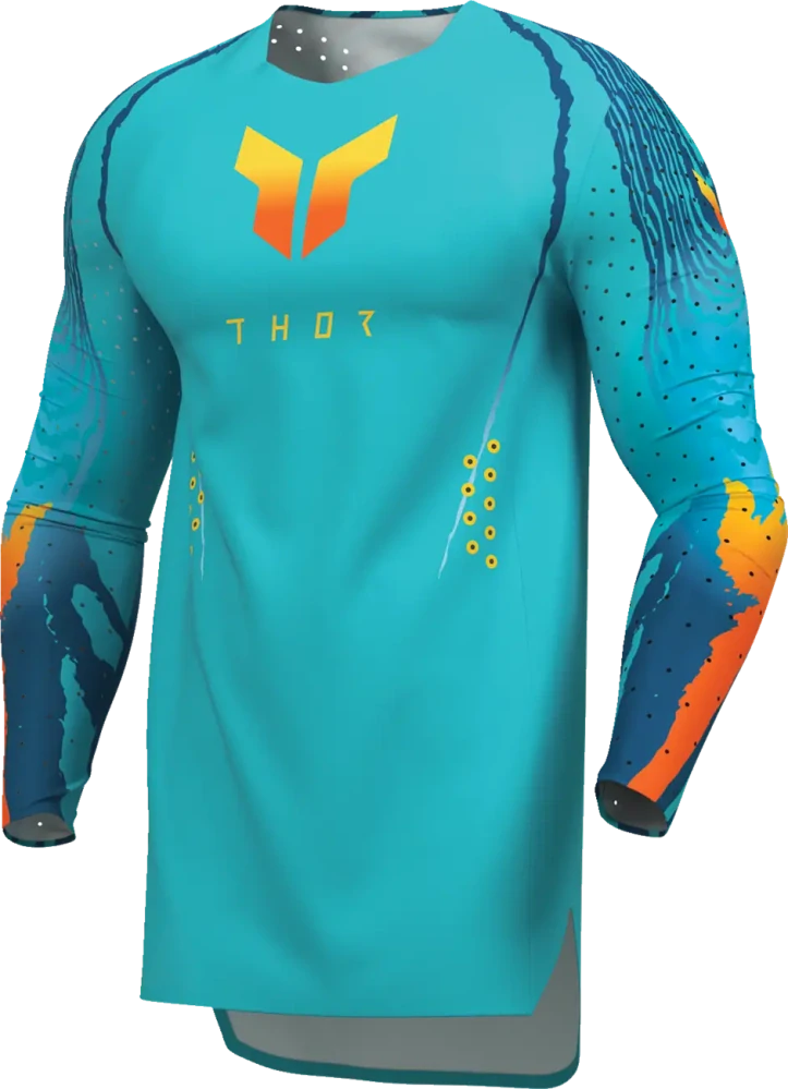 Lehký a pružný motokrosový - enduro dres THOR SPORTMODE DAMASCUS barva aqua