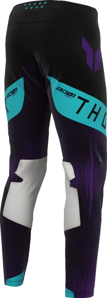 Lehké a pružné motokrosové - enduro kalhoty THOR SPORTMODE VANISH barva černá/fialová
