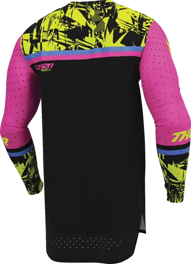 Lehký a pružný motokrosový - enduro dres THOR SPORTMODE PUNKD barva černá/růžová