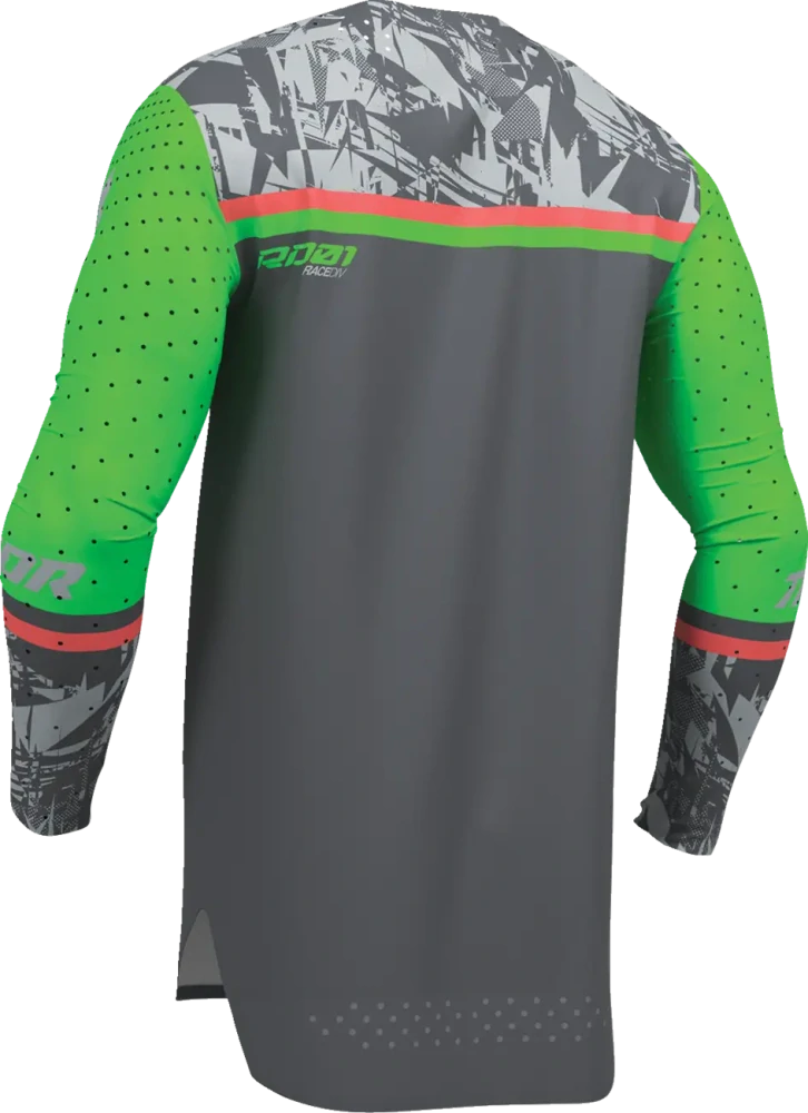 Lehký a pružný motokrosový - enduro dres THOR SPORTMODE PUNKD barva šedá/zelená