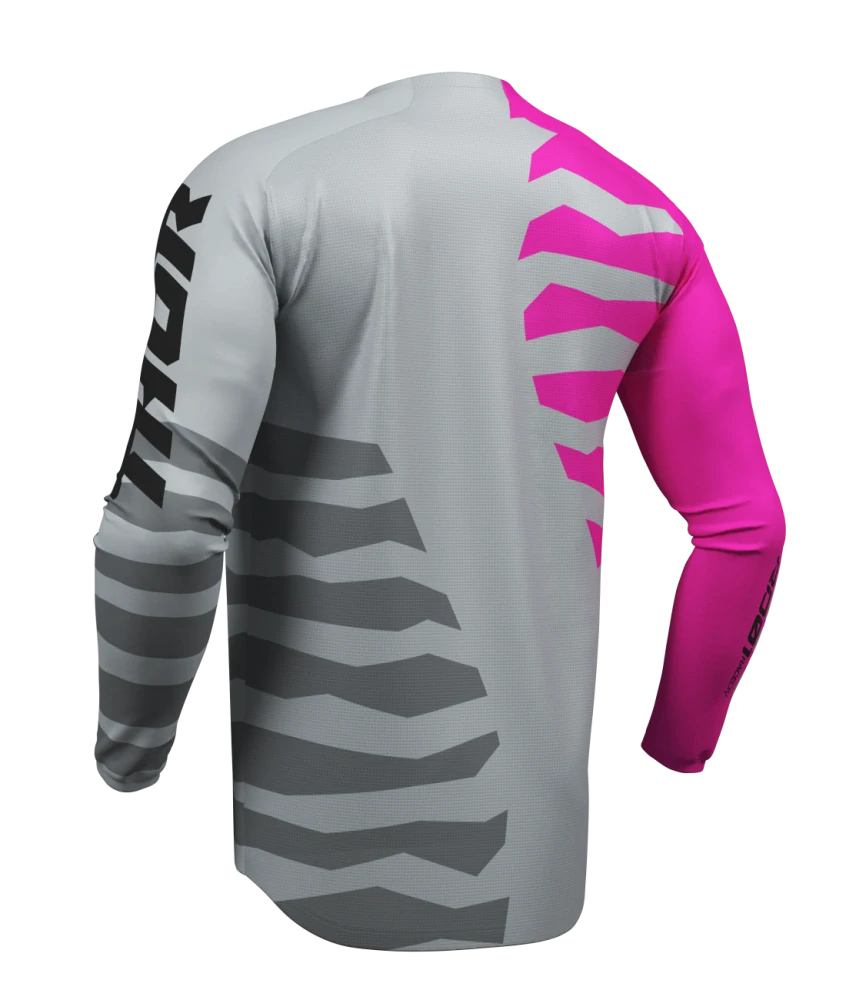 Motokrosový / enduro dres THOR LAUNCHMODE SHREDDER barva šedá/fuchsiová
