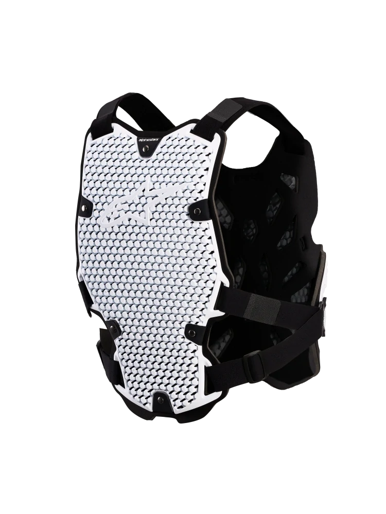Tělový chránič/chránič hrudníku a zad ALPINESTARS BIONIC ACTION CHEST PROTECTOR 6700127-21 barva bílá/černá, velikost M/L pro obvod hrudníku 98-108 cm, výška postavy 164-182 cm