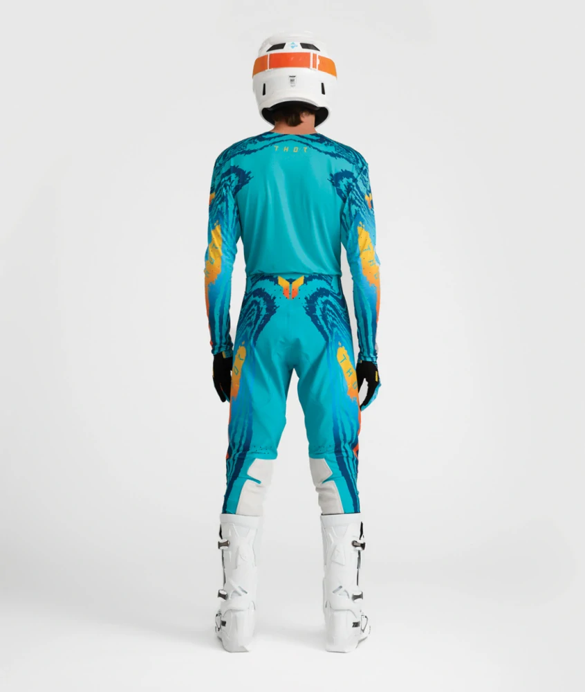 a Lehký a pružný motokrosový - enduro komplet kalhot a dresu THOR THOR SPORTMODE DAMASCUS barva aqua velikost 36+XL