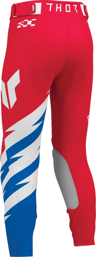Dětské sportovní motokrosové kalhoty THOR LAUNCHMODE SHOCKIE barva červená/modrá