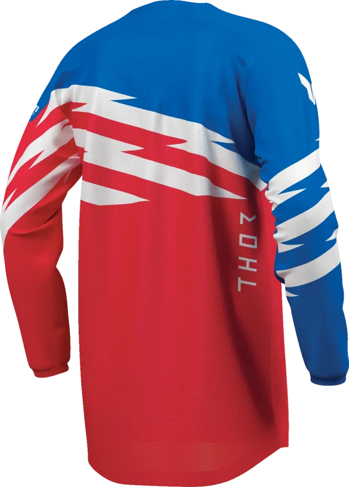 Dětský sportovní motokrosový / MTB dres THOR LAUNCHMODE SHOCKIE barva červená/modrá
