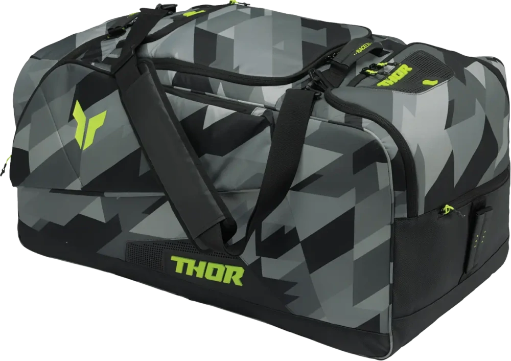 Motokrosová cestovní taška - cestovní textilní brašna na motokross THOR CIRCUIT BAG barva černá/šedá/acid rozměr 84 × 38 × 42 cm