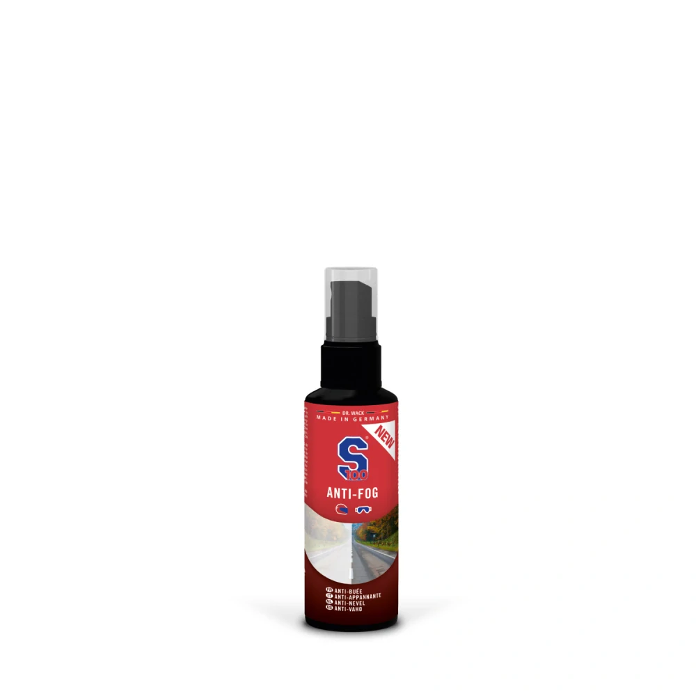 a Sada přípravků pro ošetření přilby S100 ANTIFOG 100 ml včetně utěrky z mikrovlákna