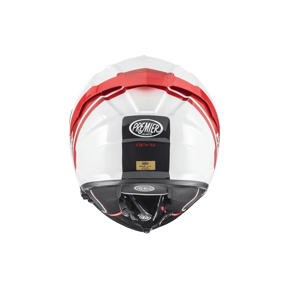 a Motocyklová integrální přilba PREMIER PREMIER HELMETS HELMET DEVIL PH barva červená/bílá/černá lesklá velikost XS
