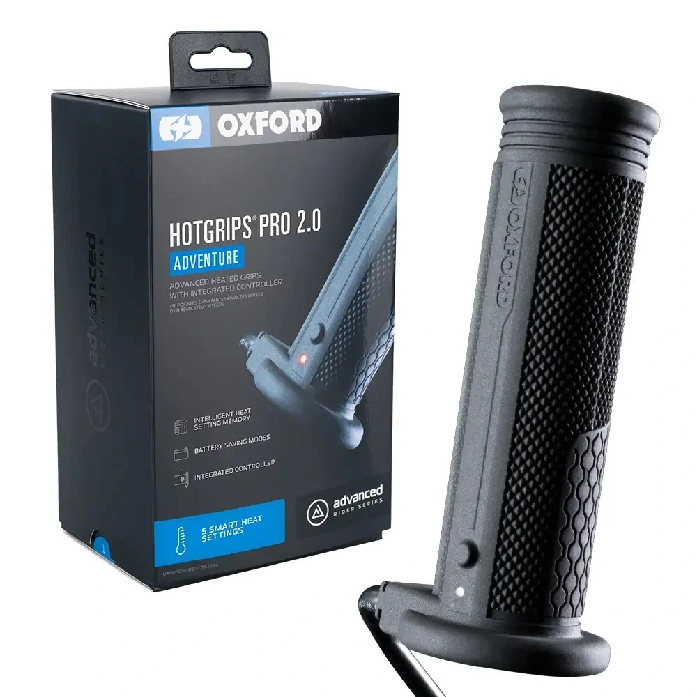 Vyhřívané rukojeti s integrovaným ovládáním - gripy na motocykl OXFORD HOTGRIPS PRO 2.0 ADVENTURE EL400 pro řídítka o průměru 7/8" (22 mm)