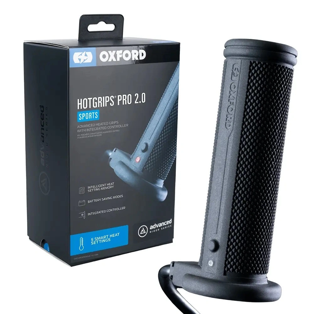 Vyhřívané rukojeti s integrovaným ovládáním - gripy na motocykl OXFORD HOTGRIPS PRO 2.0 SPORT EL402 pro řídítka o průměru 7/8" (22 mm)
