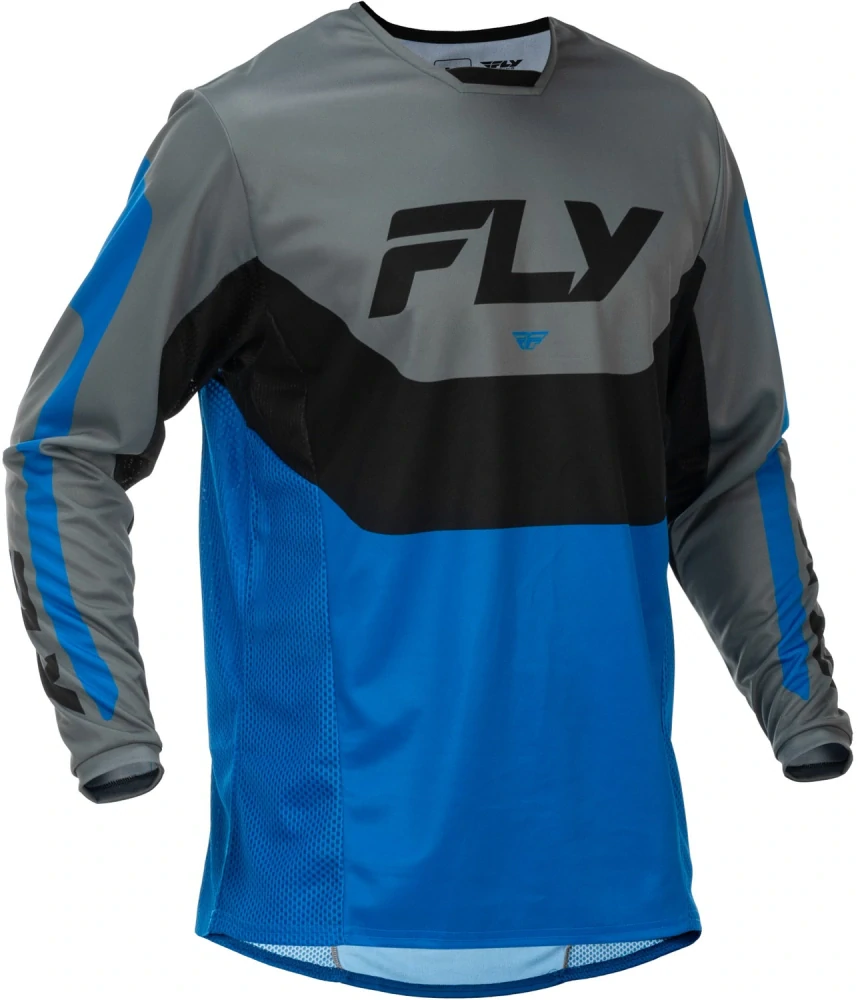 A Motokrosový / enduro komplet kalhot a dresu FLY RACING KINETIC barva modrá/šedá/černá velikost 36 + XL
