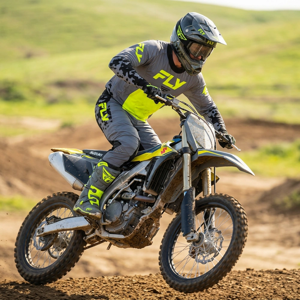 Lehké a maximálně pohodlné motokrosové kalhoty FLY RACING LITE FLAKE USA 2027 barva černá/šedá/hi vis žlutá fluo